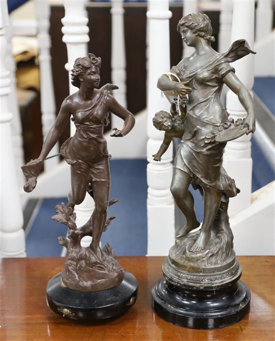 Two early 20th century spelter figures